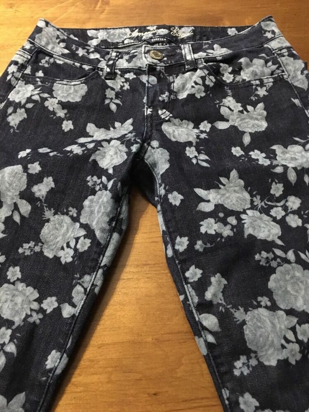 American Eagle Women's Jeans Floral Jegging Stretch Ankle Skinny Size 2 X 29
